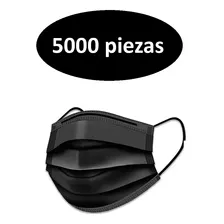 Cubrebocas Tricapa Termosellado Negro 5000 Piezas Master
