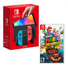 Consola Nintendo Switch Oled Neon + Mario 3d World Bowsers