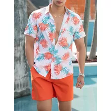 Conjunto Casual Playa Camisa Corta Con Short Para Caballero