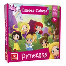 Quebra-cabeça Infantil Princesas 48 Peças Brinquedo Madeira