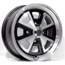 Roda Vw Fusca Brasilia R84 Porsche (par) 4x130 + Bicos Cor Preto Diamantado