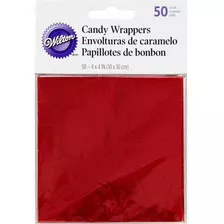 50 Papeles Para Alfajores, Chocolates Color Rojo Wilton