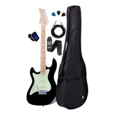 Guitarra Strinberg Sts100bk Preto Canhoto Kit Capa Cabo Full