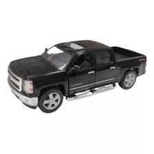 Miniatura Chevrolet Silverado 2014 Ferro 1/46 Coleção Cor Preto