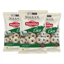 Kit C/3 Nazinha Sequilhos Coco Sem Glúten Sem Lactose 350g