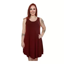 Vestido Regata Trapézio Plus Size Soltinho Moda Verão Tam.gg