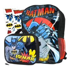 Juego De Mochila Y Lonchera Batman Para Ninos, Paquete De 3