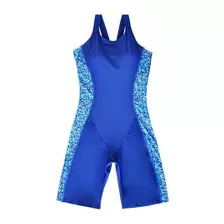 Traje De Baño Deportivo Pierna Larga Azul