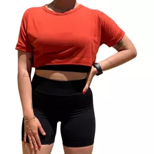 Blusa Mujer Strech Deportiva Mujer Croptop Largo