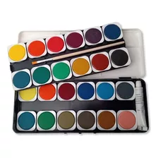 Acuarelas Artmate X 24 Colores Estuche C/pincel+ Pomo Blanco