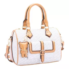 Bolsa Feminina Letra Pontilhada Baú Chenson 3484143 Cor Off Cor Da Correia De Ombro Caramelo Desenho Do Tecido Letra Pontilhada Baú 3484143