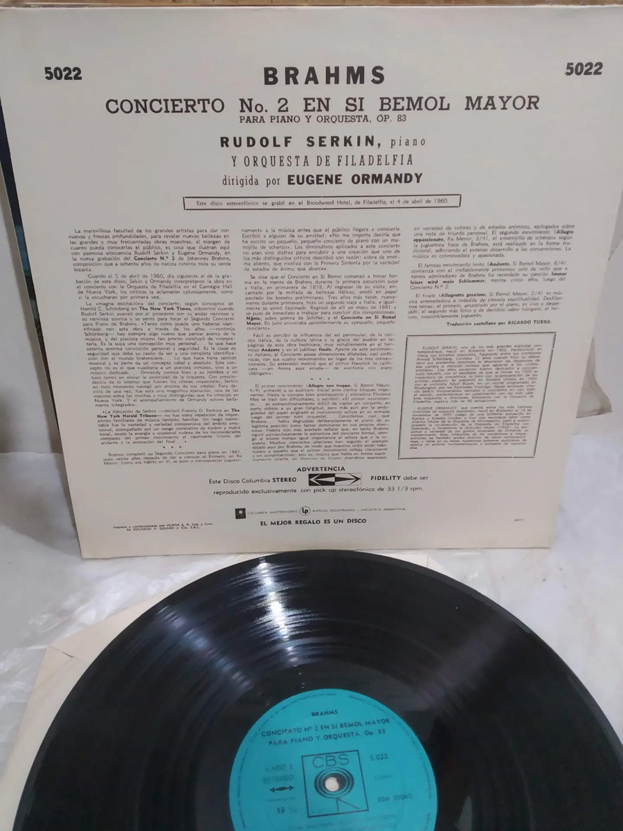 Brahms - Concierto Nº2 - Rudolf Serkin - vinilo 1977