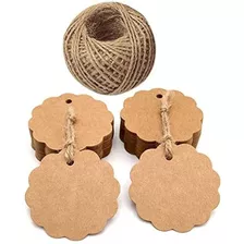 Tags Kraft Ondulado Com Cordão Sisal - 100 Un