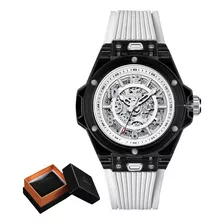 Relojes Mecánicos De Lujo Onola Hollow Out Para Hombre Color De La Correa White/black