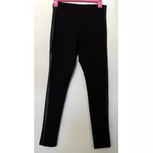 Pantalón Calza Americanino Negro Con Cuero