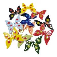 Figuras Forma De Mariposas De Ceramica X 5 Unidades