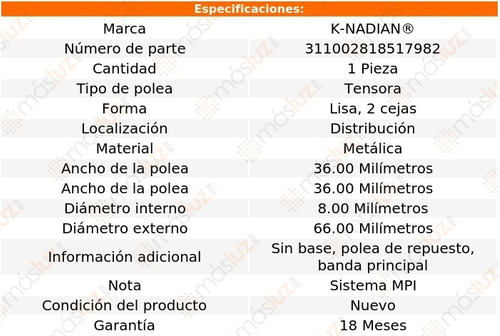 1- Polea Tensora Distribucin Vectra V6 3.2l 03/05 K-nadian Foto 2