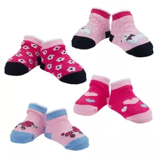 Little Me Baby Girls Booties Dog Love, 4 Pack, Multi3, 0-12 