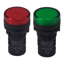 Kit 2 Sinaleiros Led 22mm 220v Ad22-22ds Verde/ Vermelho 