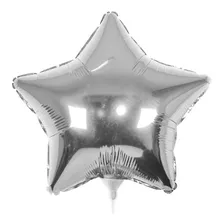 Balão Metalizado Estrela Prata 45*45cm - Kit 25