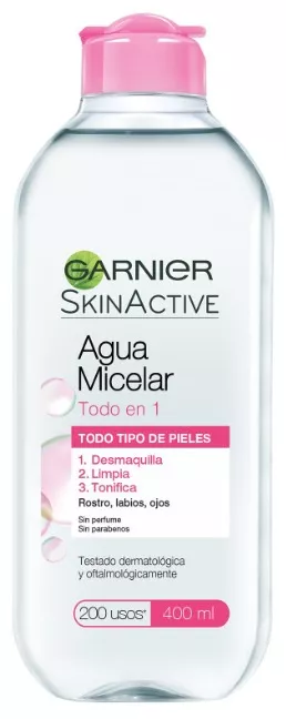 Agua Micelar Garnier Skin Active Todo En 1 Para Piel Sensible 400 ml