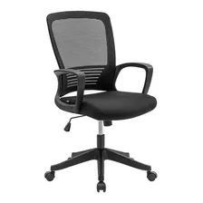 Silla De Escritorio Benkel Bk0 Ergonómica Negra Con Tapizado De Mesh Y Tela