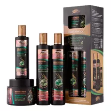 Kit Capilar Cabelo Macio Mamona E Argan 1600 Ml