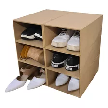 Cajas Organizadora Zapatos Sin Tapa X 6 En Madera (h/ T.44) 