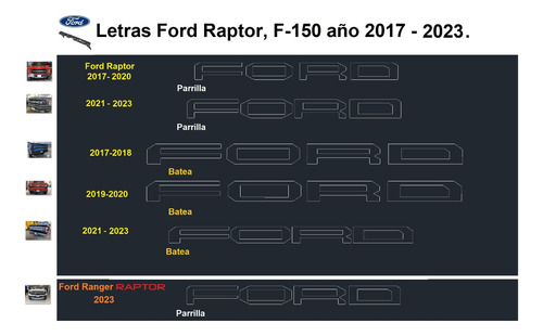 Letras Logotipo Ford Raptor Tapa Batea 21-24 Aluminio Lijado Foto 10