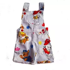 Roupas D Bebê Jardineira Brim Jeans Patrulha Canina Infantil