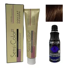  Coloração Sensicolor Hipoalergênica Alergoshop + Oxi 20 Vol. Tom 1.0 Preto