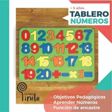 Tablero Números Encastrable De Madera Didáctico 