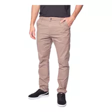 Calça Masculina De Sarja Hmo Jeans Reta Caqui