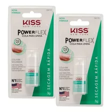 Kit 2 Colas P/ Unhas Postiças Kiss New York Secagem Rápida 