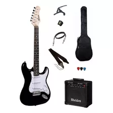 Kit Guitarra Winner Wgs Black + Amplificador + Acessórios