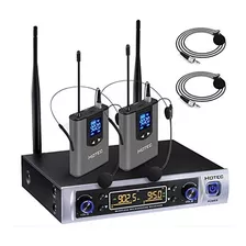 Sistema De Micrófono Inalámbrico Dual Hotec Uhf Con Solapa L