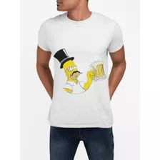 Polera Homero Simpson Cervecero Algodon Estampada