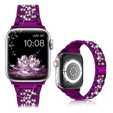 Malla Para Apple Watch Series1-7 Brillos Purpura 42/44/45mm