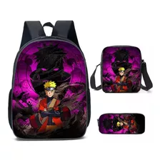 Mochila Escolar Infantil E Juvenil Naruto Aldeia Da Folha