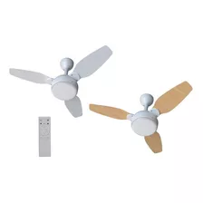 Ventilador De Teto Legacy Led Ventisol Pás Dupla Face Branco E Pinheiro Diâmetro 90cm Material Das Pás Mdf Bivolt 110v/220v