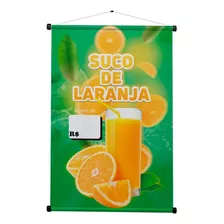 Banner Pronto P/ Suco De Laranja 60x90cm Cores Vivas