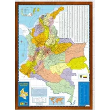 Mapa De Colombia Politico 70 X 100, Lámina Plastificada