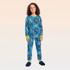 Pijama Infantil Monstrinho Macacão Fantasia Menino