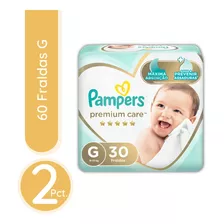 Fralda Pampers Premium Care G - 2 Pacotes / 60 Unidades