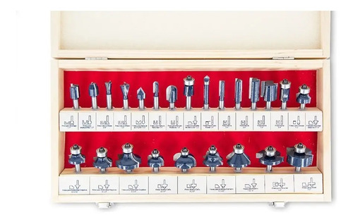 Juego Fresas Router Para Madera Bremen 24 Piezas 1/4  - 7620