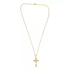 Corrente E Crucifixo Masculino Feminina Banhado Ouro R:1050