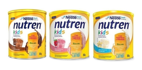 Fórmula Infantil Em Pó Nestlé Nutren Kids Sabor Morango  Em Lata De 350g - 4  A 6 Anos