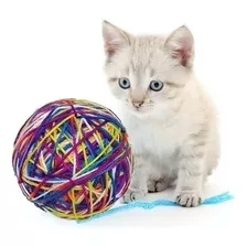 Brinquedo Para Gatos Bola De Lã Interativo Com Som Guizo