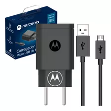 Carregador Turbo Power Motorola 10w Cabo Micro Usb Preto