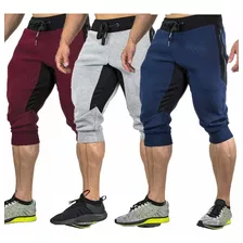 Kit 3 Bermudas Corsário 2 Masculino Fitness Escaping